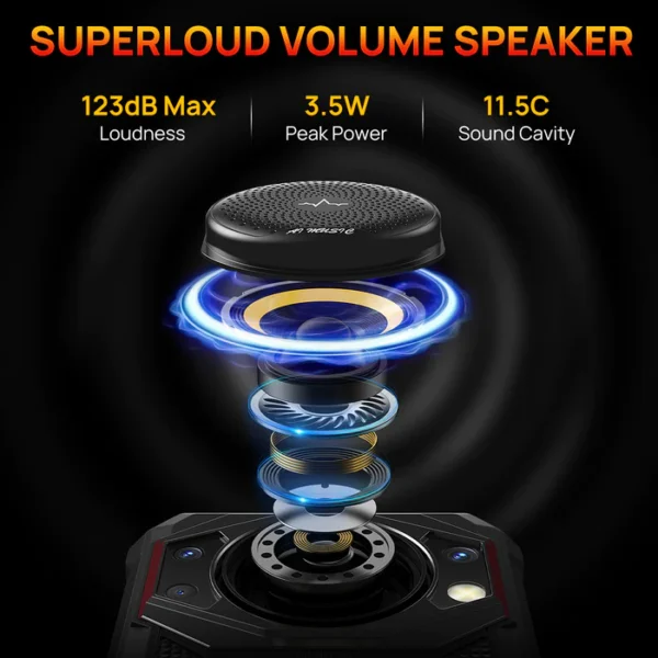 FOSSiBOT F101 123dB Speaker 10600mAh Large battery 4GB+64GB Android 12 Rugged Phone - Image 3