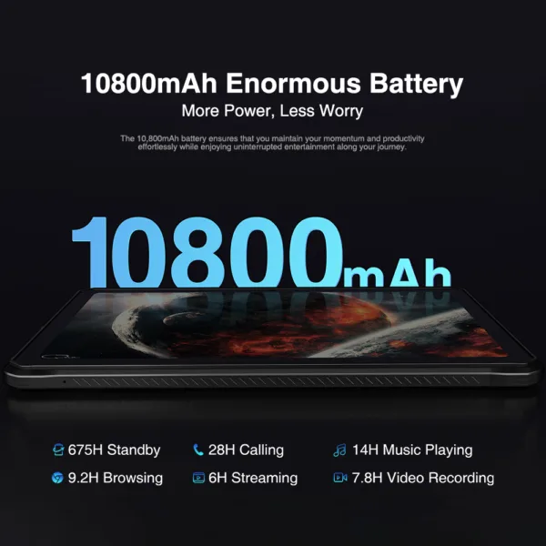 DOOGEE R10 Rugged Tablet 10.4" 2K Display Helio G99 Octa Core Processor 15GB RAM + 128GB ROM 10800mAh Battery - Image 6