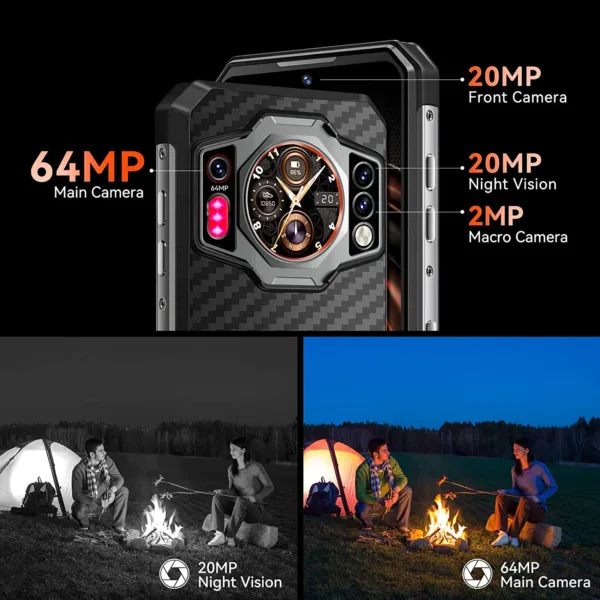 Oukitel WP21 Rugged Smartphones 6.78Inch FHD Night Vision 9800mAh Android 12 Mobile Phone 64MP Camera Helio G99 12GB+256GB Phone - Image 3