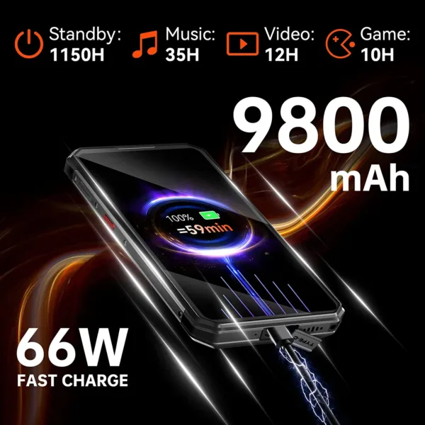 Oukitel WP21 Rugged Smartphones 6.78Inch FHD Night Vision 9800mAh Android 12 Mobile Phone 64MP Camera Helio G99 12GB+256GB Phone - Image 5