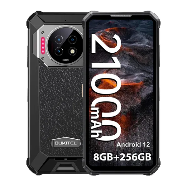 Oukitel WP19 Rugged Phone Night Vision, 21000 mAh, Smartphone, 8GB, 256GB, 64M Camera, Cell phone, 90 Hz Helio G95 Mobile Phone