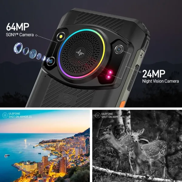 Ulefone Armor 21 Rugged Phone 16GB RAM 256GB ROM Smartphone Android 13 G99 moblie phone 64MP 9600mAh 4G Cellular - Image 5