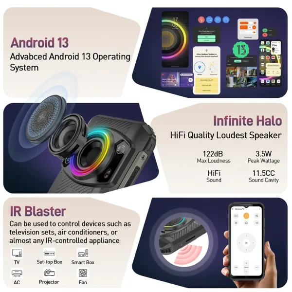 Ulefone Armor 21 Rugged Phone 16GB RAM 256GB ROM Smartphone Android 13 G99 moblie phone 64MP 9600mAh 4G Cellular - Image 4