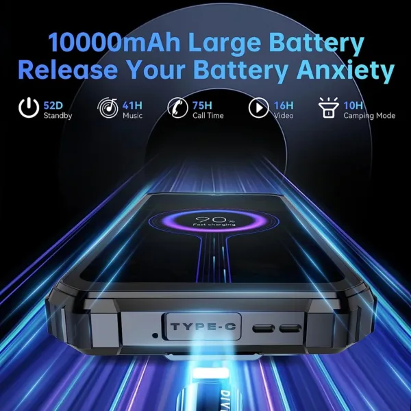 Oukitel WP26 Rugged Phone MTK P90 10000mAh 48MP+20MP Night Camera 8GB RAM 256GB ROM - Image 4