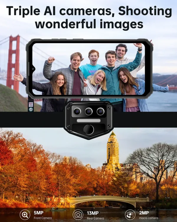 Oukitel WP23 Rugged Smartphones 6.52 Inch HD Display Octa Core 4GB+64GB 10600mAh Large Battery 13MP Camera 4G Mobile Phones NFC - Image 6