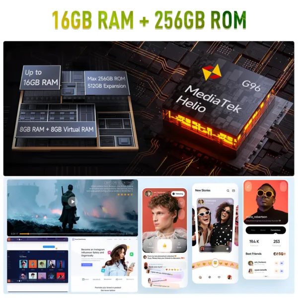 Ulefone Armor 22 8GB+256GB IP68/IP69K Rugged Phone 6.58 inch Android 13 MTK Helio G96 Octa Core 4G NFC Cellphon - Image 4