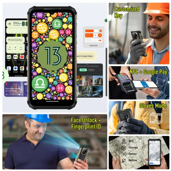 Ulefone Armor 22 8GB+256GB IP68/IP69K Rugged Phone 6.58 inch Android 13 MTK Helio G96 Octa Core 4G NFC Cellphon - Image 8