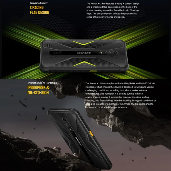 Ulefone Armor X12 Pro IP68/IP69K Rugged Phone 4GB+64GB 5.45 inch Android 13 4860mAh Helio G36 Octa Core 4G NFC Smartphone - Image 6