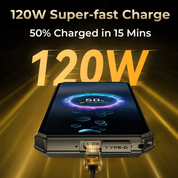 Oukitel WP30 Pro 5G Rugged 120W Super Charge 11000 mAh 6.78" FHD+12GB+512GB 120HZ android 13 108MP Camera - Image 3